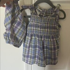 Vintage OshKosh B'gosh Kids Plaid Top - Blue, Purple, and Yellow w/ Bloomers